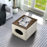 ZUN [Video] Welike 25"W Modern design hollow storage ottoman, upholstery, coffee table, two small W83456978