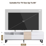 ZUN Modern TV Stand for 80'' TV Double Storage Space, Media Console Table, Entertainment Center WF303474AAK