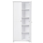 ZUN Double Door Five-tier Storage Cabinet White 37587780