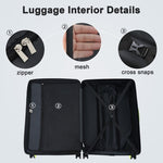 ZUN Contrast Color 3 Piece Luggage Set Hardside Spinner Suitcase with TSA Lock 20" 24' 28" Available PP311618AAI