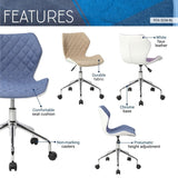 ZUN Techni Mobili Modern Height Adjustable Office Task Chair, Blue RTA-3236-BL