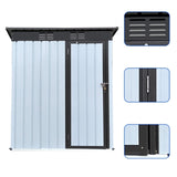 ZUN Metal garden sheds 5ftx3ft outdoor storage sheds White+Black W135057824