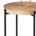 ZUN Modern Thread Design Round Coffee Table , MDF Table Top with Cross Legs Metal Base W757136708