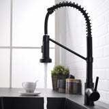 ZUN Kitchen Faucet with Pull Out Sprayer Brushed Nickel Stainless Steel Single Handle Kitchen Sink W1932130231