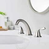 ZUN 8-Inch 3 Holes 2 Handles Bathroom Sink Faucet, Brushed Nickel W122466237