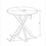 ZUN 31.5'' Modern Cross Leg Round Dining Table, White Marble Top Occasional Table, Two Piece Removable W757140955