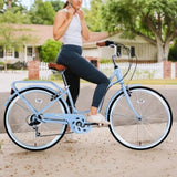 ZUN 7 Speed, Steel Frame, Multiple Colors 26 Inch Ladies bicycle W101963873