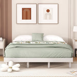 ZUN Modern Design Queen Floating Platform Bed Frame for White Washed Color W697123294