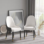 ZUN Modern PU sponge-filled dining chair, solid wood metal legs, suitable for restaurants, living rooms W1535119449