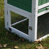 ZUN Large Wooden Rabbit Hutch Indoor and Outdoor Bunny Cage with a Removable Tray and a Waterproof Roof, W104166648