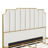 ZUN King Size Bed Frame,Upholstered Platform Bed & High headboard with Wood Slat Support,No Box Spring W1708137166