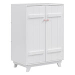 ZUN Wooden Wardrobe Cabinet with Hanging Rod, Storage Armoires with Doors ,White WF320864AAK