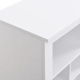 ZUN ON-TREND Sleek Design 24 Shoe Cubby Console, Modern Shoe Cabinet with Curved Base, Versatile WF309308AAK