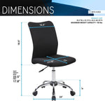 ZUN Techni Mobili Modern Armless Task Chair, Black RTA-K462-BK