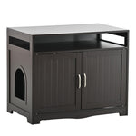 ZUN Litter Box Enclosure, Cat Litter Box Furniture with Hidden Plug, 2 Doors,Indoor Cat Washroom Storage W42090263