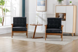 ZUN Accent Chairs Set of 2 with Table, Mid Century Modern Accent Chair, Wood and Fabric Armchairs W153982249