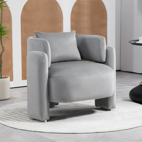 ZUN Modern design velvet lounge chair,single sofa with pillows for living room,bedroom W2215P147883