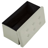 ZUN FCH 76*38*38cm Glossy Pull Point PVC MDF Foldable Storage Footstool Oak Gray 64955576