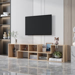 ZUN Double L-Shaped Oak Stand,Display Shelf ,Bookcase for Home Furniture,Rustic oak W33133144