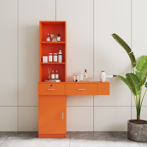 ZUN Orange modern simple hair desk, multi-layer storage space W1778114565