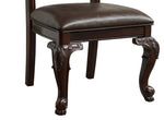 ZUN Beautiful Hand Carved Formal Traditional Dining Side Chair with Faux Leather Upholstered Padded Seat B011P145131