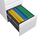 ZUN 3 Drawer File Cabinet with Lock, Steel Mobile Filing Cabinet on Anti-tilt Wheels, Rolling Locking W25270523