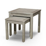 ZUN 2-Piece Eucalyptus Nesting Table Set, Driftwood Gray B046125050