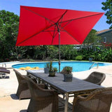 ZUN 6.5FT × 10FT Patio Umbrella Outdoor Red Uv Protection W1828P147150