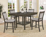 ZUN 1pc Contemporary Transitional Counter Height Dining Table with 20-Inch Lazy Susan Gray Finishen B011P160137