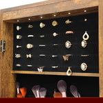 ZUN Fashion Simple Jewelry Storage Mirror Cabinet With LED Lights Can Be Hung On The Door Or Wall 70953376