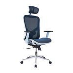 ZUN Techni Mobili High Back Executive Mesh Office Chair with Arms, Headrest and Lumbar Support, Blue RTA-1008-BL
