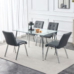 ZUN Grid armless high backrest dining chair, 4-piece set, office chair. Suitable for restaurants, living W1151107085