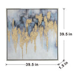 ZUN 39.5" x 39.5" Modern Oil Painting, Square Framed Wall Art for Living Room Dining Room Office W2078130299