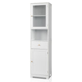ZUN FCH MDF Spray Paint Upper And Lower 2 Doors 1 Pumping 1 Shelf Bathroom Cabinet White 50700609
