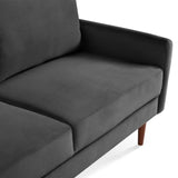 ZUN 57.1” Upholstered Velvet Sofa Couch, Modern Craftsmanship Seat with 3-Seater Cushions & Track Square B082111413