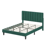 ZUN Molblly King Size Bed Frame with Upholstered Headboard, Strong Frame, and Wooden Slats Support, W2276138853