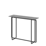 ZUN Console Table single layer tempered glass rectangular porch table black leg double tempered glass W24181016