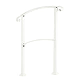 ZUN Outdoor 1-3 Steps Adjustable Wrought Iron Handrails White 48004549