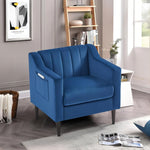ZUN Modern velvet fabric single person sofa side chair with solid wood legs, used in bedroom, living 18000133