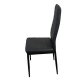 ZUN 6pcs Elegant Assembled Stripping Texture High Backrest Dining Chairs Black 70972239