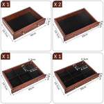 ZUN Large Jewelry Organizer Wooden Storage Box 6 Layers Case with 5 Drawers, Brown 17065798