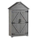ZUN 39.56"L x 22.04"W x 68.89"H Outdoor Storage Cabinet Garden Wood Tool Shed Outside Wooden Closet with 31414436