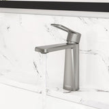 ZUN Single Handle Single Hole Bathroom Faucet in Brushed Nickel W1626130682