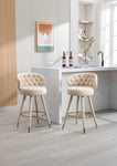 ZUN COOLMORE Counter Height Bar Stools Set 2 for Kitchen Counter Solid Wood Legs with a fixed height W1539111146