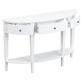 ZUN U-Style Modern Curved Console Table Sofa Table with 3 drawers and 1 Shelf for Hallway, Entryway, WF312995AAK