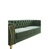 ZUN Modern Tufted Velvet Sofa 87.4 inch for Living Room Mint Green Color W579107803