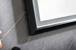 ZUN 84in. W x 48in. H Oversized Rectangular Black Framed LED Mirror Anti-Fog Dimmable Wall Mount W1272112588