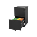 ZUN 2 Drawer File Cabinet with Lock, Steel Mobile Filing Cabinet on Anti-tilt Wheels, Rolling Locking W252103816
