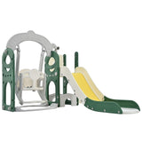 ZUN Toddler Slide and Swing Set 5 in 1, Kids Playground Climber Slide Playset with Telescope, PP321359AAL