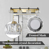 ZUN LED 4-Light Modern Crystal Bathroom Vanity Light Over Mirror Bath Wall Lighting Fixtures W1340110605